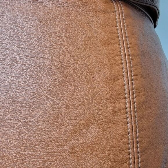 🍁 Free People Brown Midnight Magic Faux Leather Mini Skirt Size 6 - Picture 11 of 13